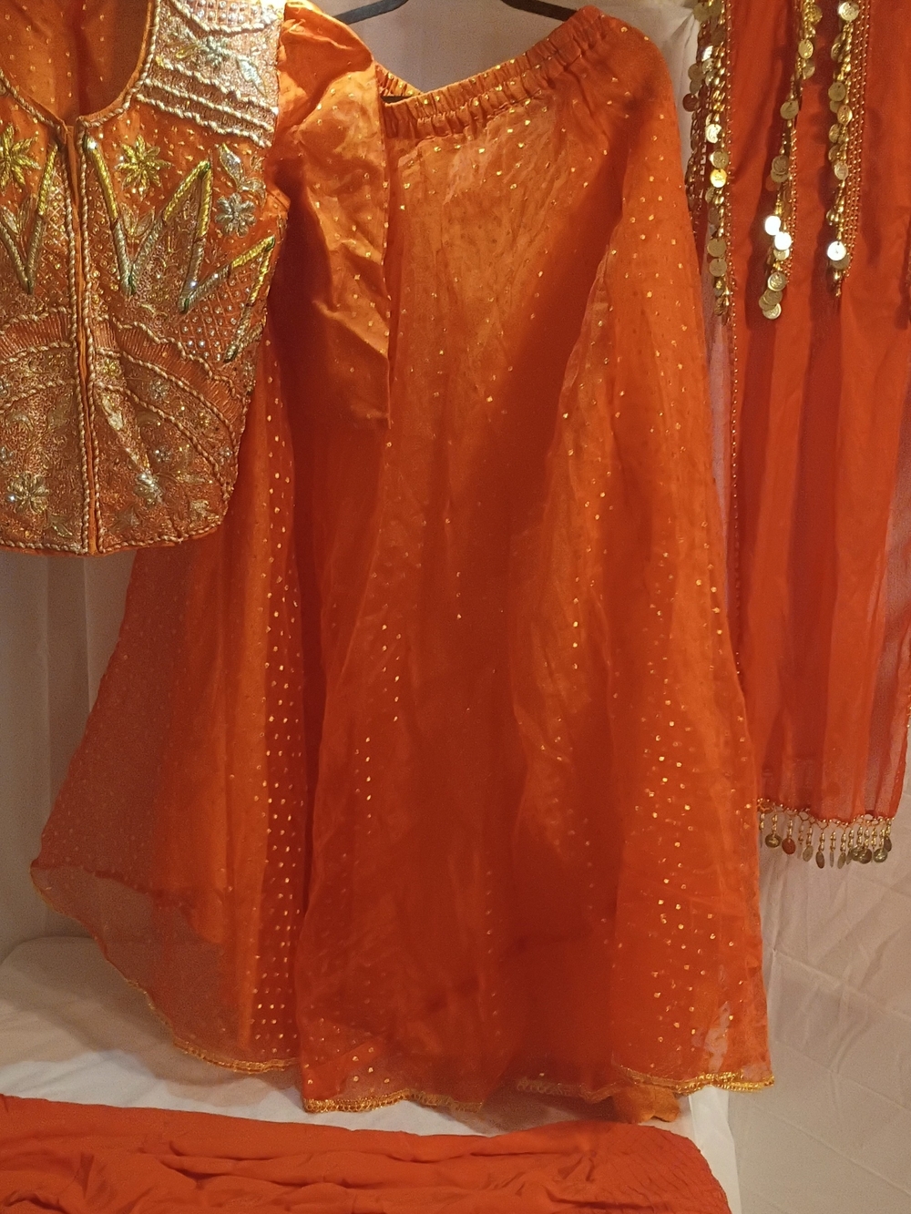 Orange Women's Lehenga with Embroidered Blouse